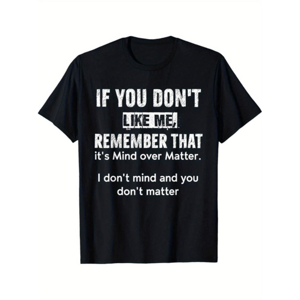 Mens Black Cotton TShirt With White Text Short Sleeve Crew Neck 100 Percent Cotton Lightweight Breathable Ideal For Casual Wear And Washable