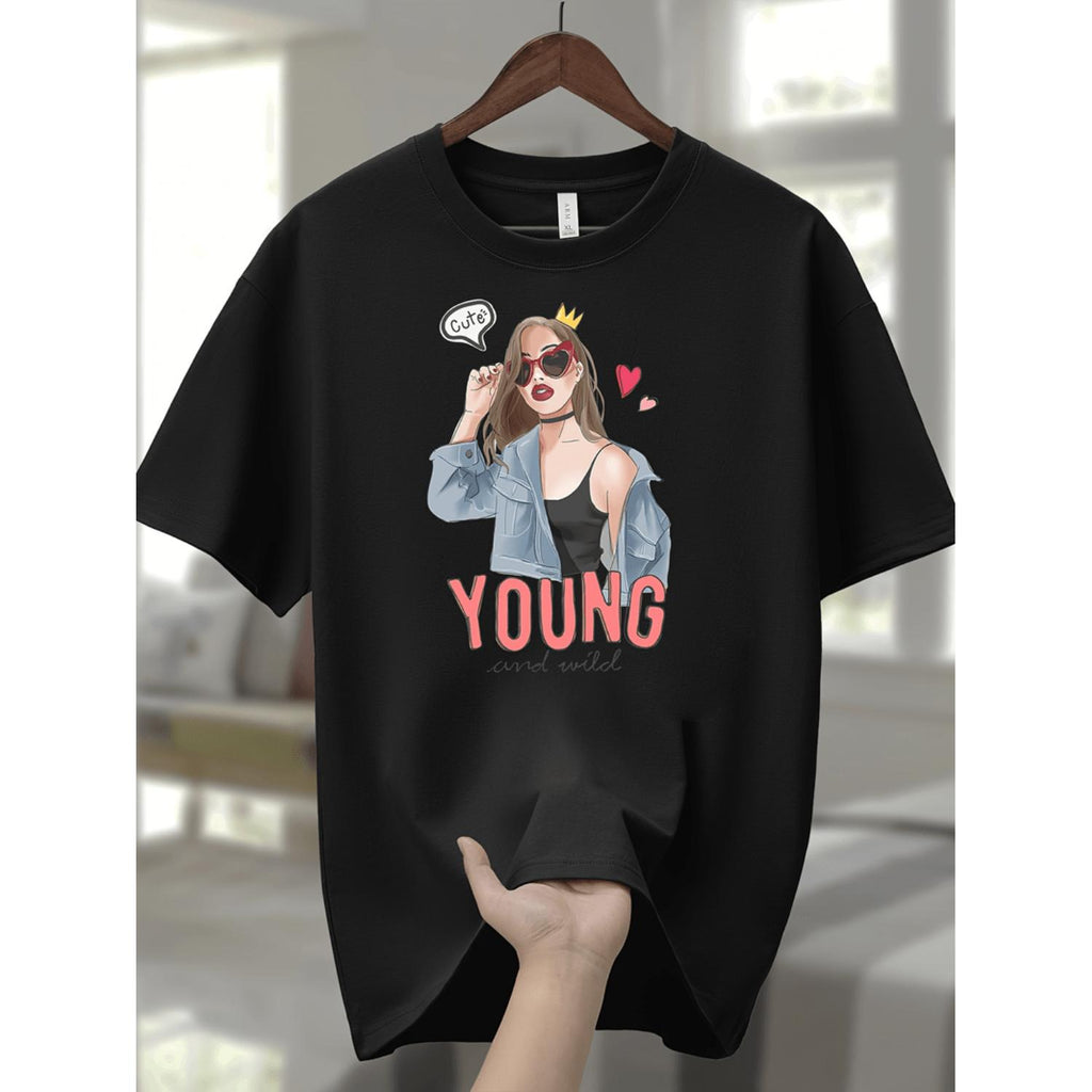 Mens 100 Percent Cotton Graphic T Shirt Casual Sports Neck Short Sleeve Tee Cartoon Print Young Text Regular Fit Breathable Summer Top for Casual Attire Sporty Look Streetwear Fashion Soft Material Young Adults