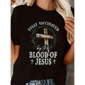 Women's Fully Blood Humor Graphic T Shirt Black Retro Loose Fit Short Sleeve Cotton Casual Top for Outdoor Yoga and Religious Gift
