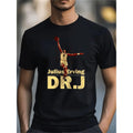 Mens Black Pure Cotton T Shirt Basketball Graphic Short Sleeve Crew Neck Sporty 100 Percent Cotton Summer Wear 180 Gram Washable Black