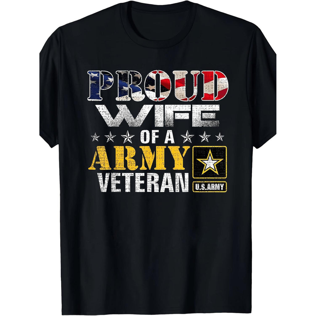 Army Wife Graphic T Shirt 100 Percent Cotton Lightweight Short Sleeve Crew Neck Ideal Gift for Birthdays Friends Day Patriotic Design Perfect for Home Parties