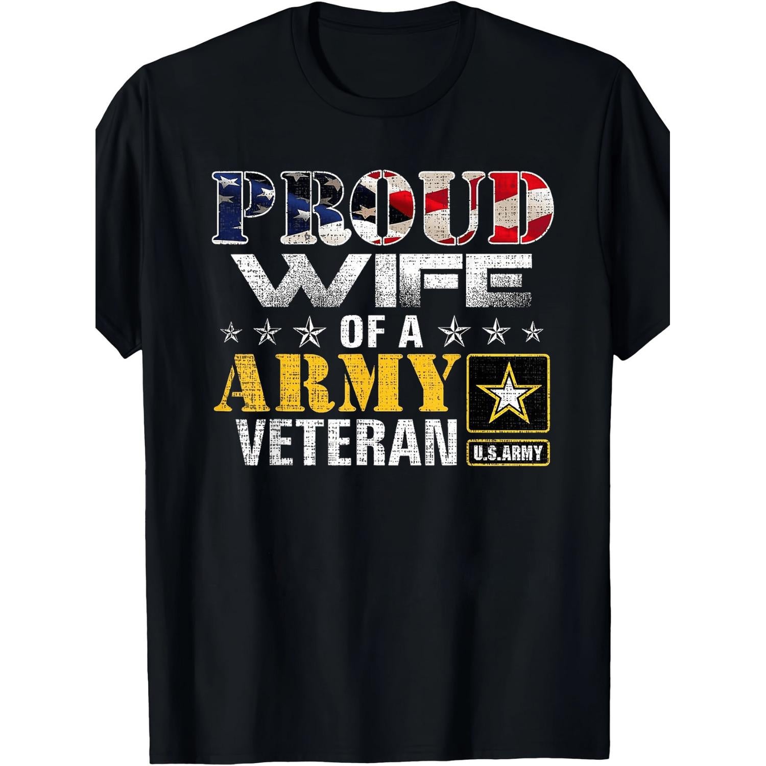 Army Wife Graphic T Shirt 100 Percent Cotton Lightweight Short Sleeve Crew Neck Ideal Gift for Birthdays Friends Day Patriotic Design Perfect for Home Parties