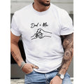 Dad And Me Pattern Print Mens Fashionable Creative Casual Short Sleeve Crew Neck Summer Outdoor White T Shirt
