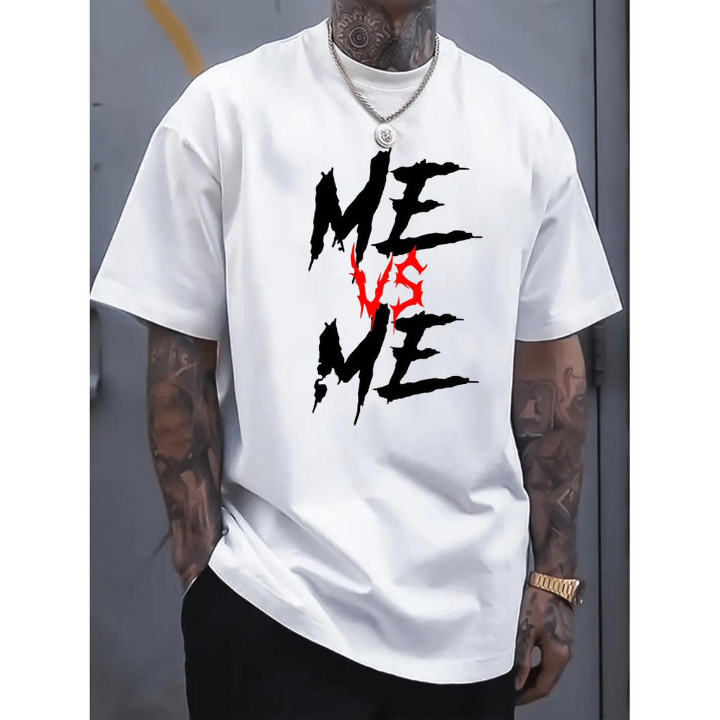 Extra Large Printed Men¡¯s Summer Casual Short Sleeve T Shirt Plus Size White 1