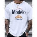Casual Cotton Men T Shirt with Unique Print Design and Breathable Short Sleeve Crew Neck Machine Washable