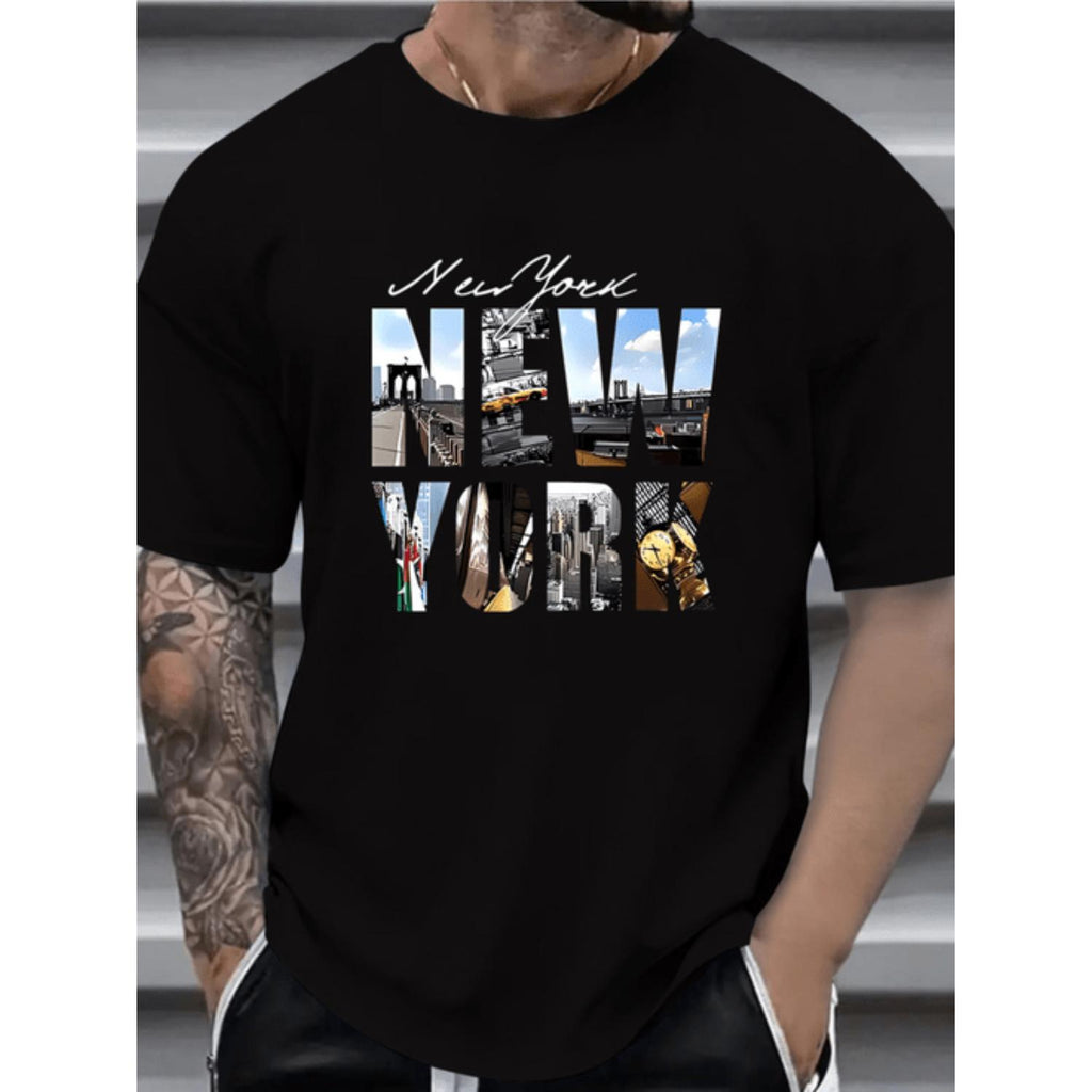 100 Cotton Graphic Tee For Men Casual Comfortable Round Neck T Shirt With Iconic Print Machine Washable Summer