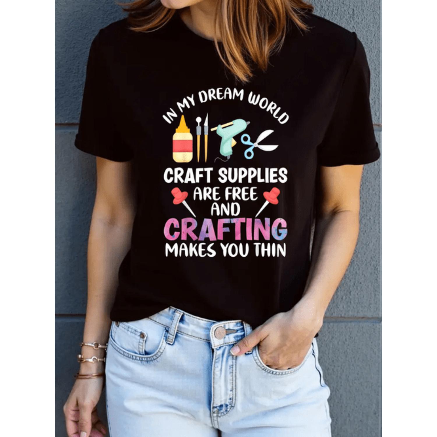Women S Black Casual Short Sleeve T Shirt With Free Graphic Design Supplies Lightweight Breathable Round Neck Top For Crafting Enthusiasts Machine Washable Non Transparent