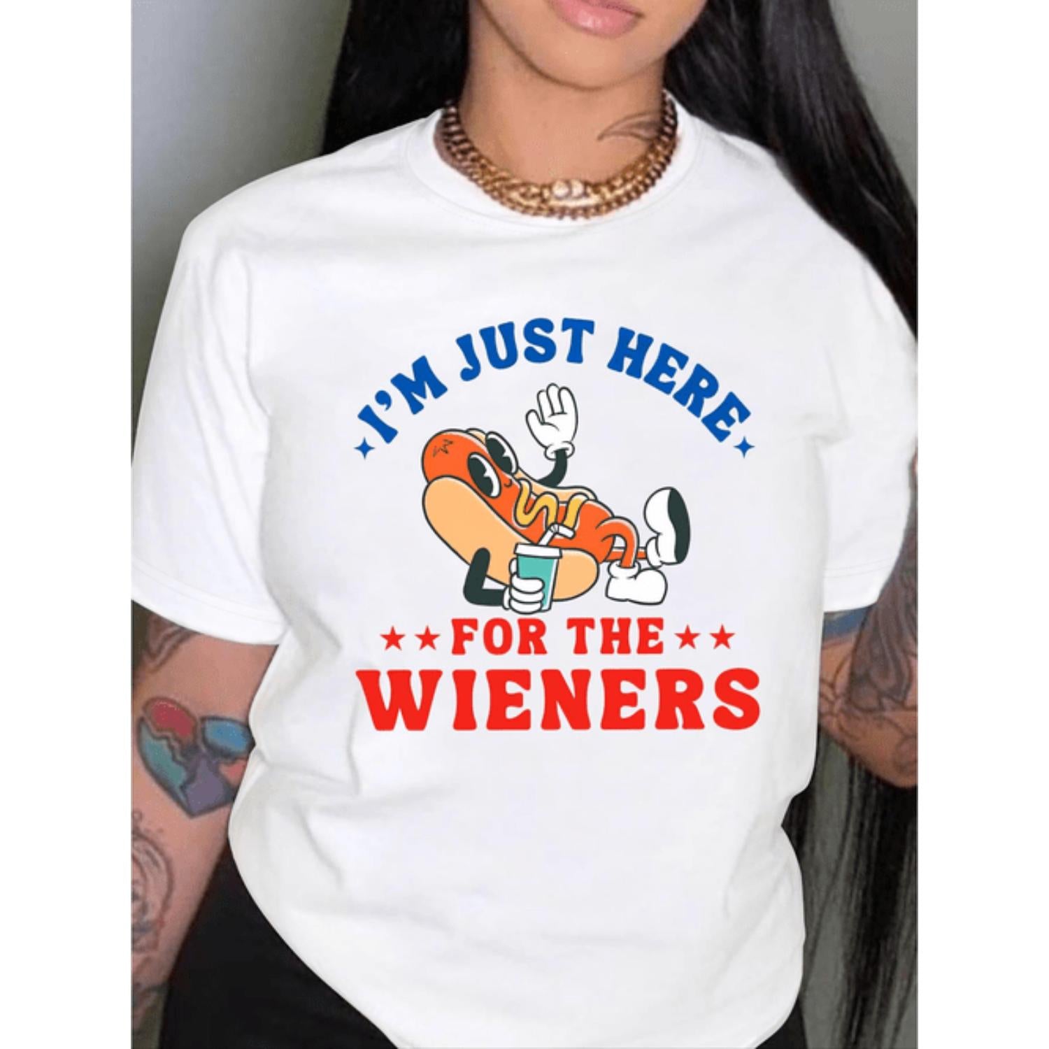 Casual Short Sleeve Crew Neck T Shirt with Graphic Print for Spring and Summer Womens White Apparel