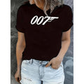 Women's Casual Geometric Pattern Polyester Short Sleeve Round Neck Summer T Shirt