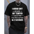 Mens Black Cotton Graphic T Shirt with Funny Print for Daily Wear Travel and Holiday Gifts