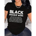 Letter Print Crew Neck Short Sleeve Casual T Shirt for Spring Summer Womens Clothing White