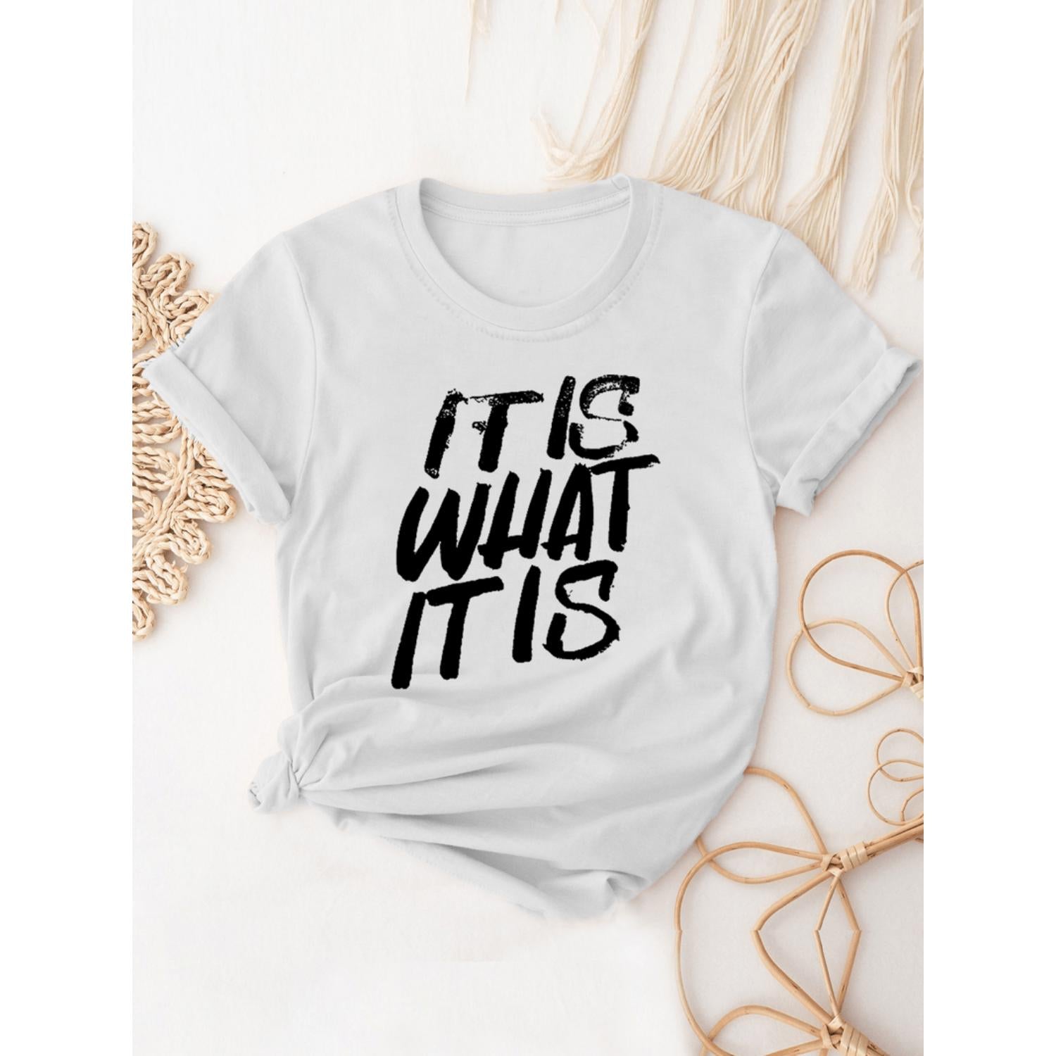 Womens Gray Short Sleeve Crew Neck T Shirt Relaxed Fit Machine Washable Soft Fabric Pullover Graphic Tee White