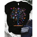Print Crew Neck T Shirt Casual Short Sleeve Top for Womens Spring Summer Apparel in Black