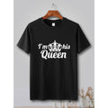 Lovers Pattern Crown Print Casual Short Sleeve T Shirt for Men Perfect for Summer