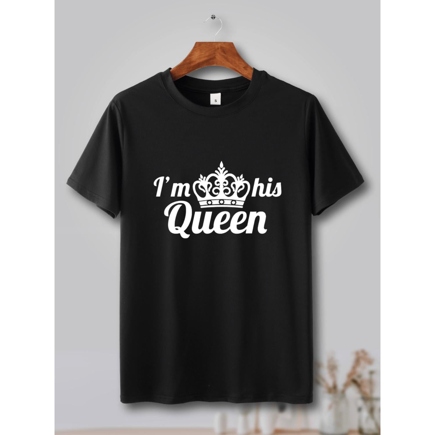 Lovers Pattern Crown Print Casual Short Sleeve T Shirt for Men Perfect for Summer