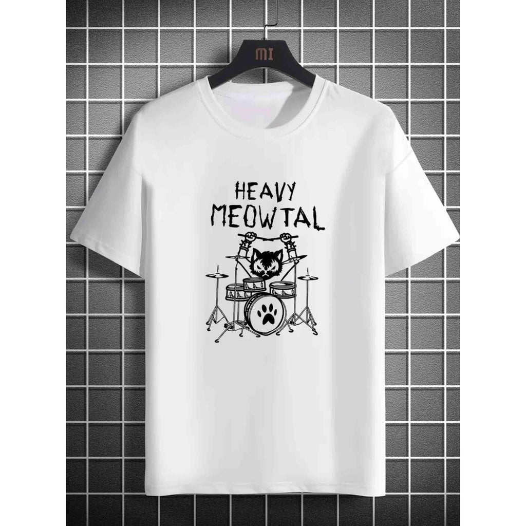 Rock Pattern Print Mens Comfortable Music Festival T Shirt Graphic Tee Summer Clothing and Outfits White