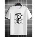 Rock Pattern Print Mens Comfortable Music Festival T Shirt Graphic Tee Summer Clothing and Outfits White