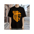 Mens A for Man of Faith Graphic Tee Lightweight Breathable Cotton Crew Neck TShirt Featuring Lion Head and Cross Design Ideal for Summer Outings Casual Attire and Everyday Wear