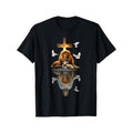 Lion And Lamb Cross Graphic T Shirt Black Religious Design Round Neck Casual Fit Machine Washable Unisex For Men Women Teens Adults Holidays Parties And Casual Wear