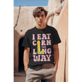 Corn The Long Way Humorous T Shirt Design With 180 Print