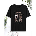 Cute Drinks And Cat Print T Shirt Casual Short Sleeve Tees For Men Ideal For Summer Spring And Fall Tops Suitable As Gifts