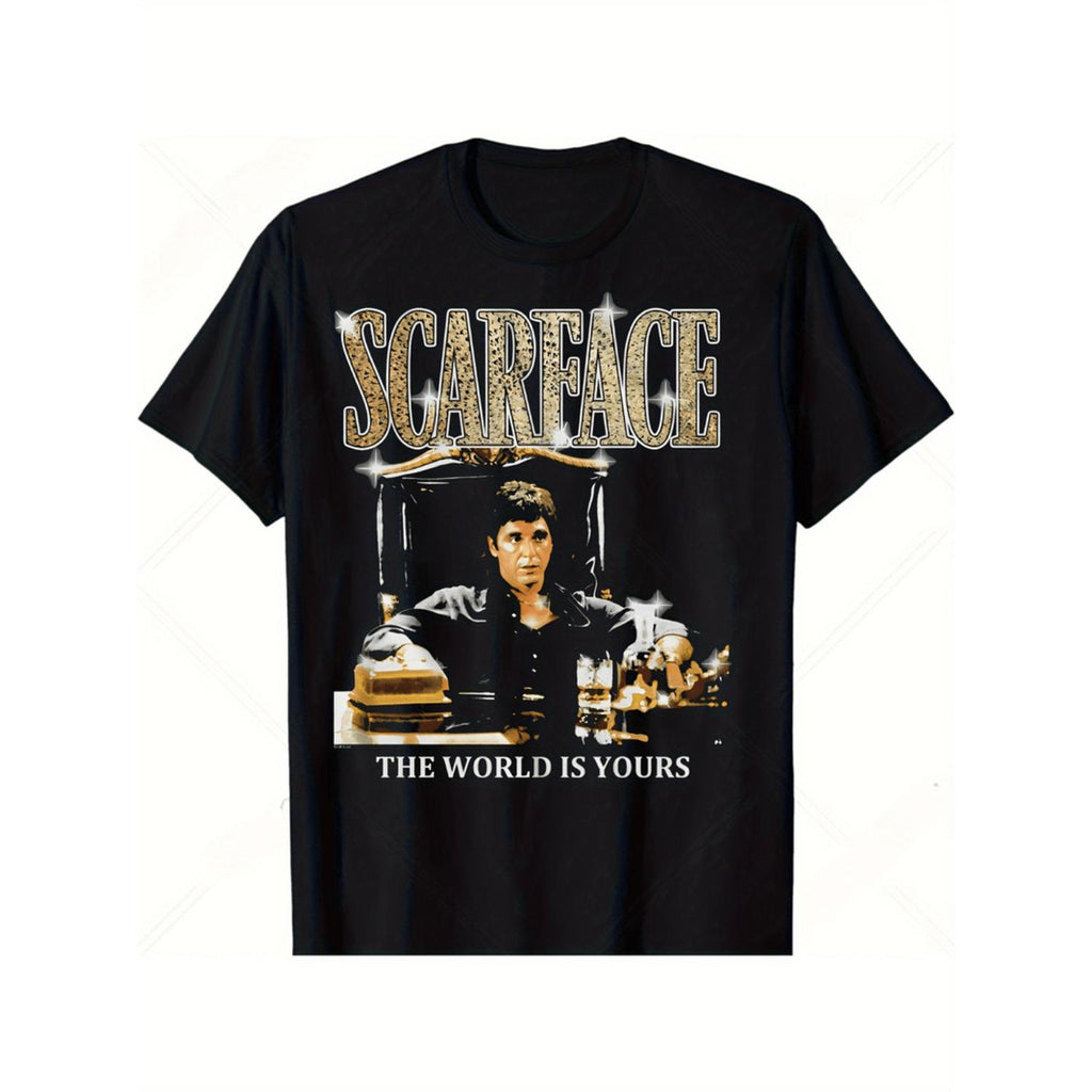 Inspired Mens Cotton T Shirt Casual Comfortable Breathable Crew Neck Tee Featuring Unique Print Design Black
