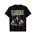 Inspired Mens Cotton T Shirt Casual Comfortable Breathable Crew Neck Tee Featuring Unique Print Design Black