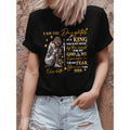 Faith Inspired I Am the Daughter of a King Graphic Tee Short Sleeve Casual Crew Neck Light Blue Denim Shorts Spring Summer Womens Top Casual Wear Playful Print Comfortable Fit Ladies T Shirts