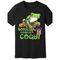 Mens Puerto Rico Frog Graphic T Shirt Featuring Funny Coqui Design with Borikua Flag Black Cotton Short Sleeve Comfortable Casual All Season Cultural Pride Vibrant Print
