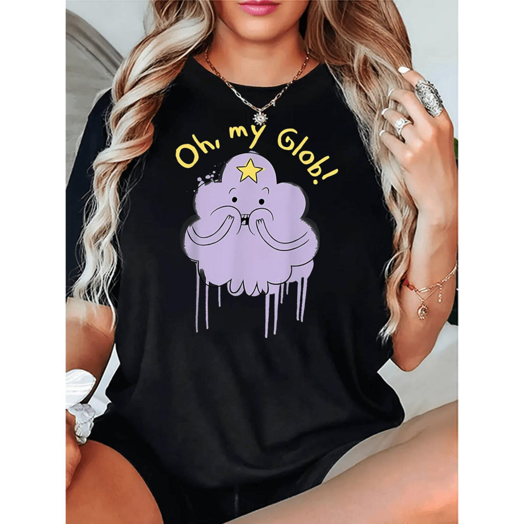 Whats New Playful Purple Cloud and Stars Graphic Tee for Women With Soft Stretch Fit Short Sleeves and Casual Summer Style