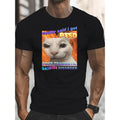 Mens Humorous Cat TShirt Doctor Said I Got PTSD Retro Graphic Tee Flames Black Short Sleeve Round Neck Casual Summer Top Machine Washable Funny Gift for Adults Casual Attire