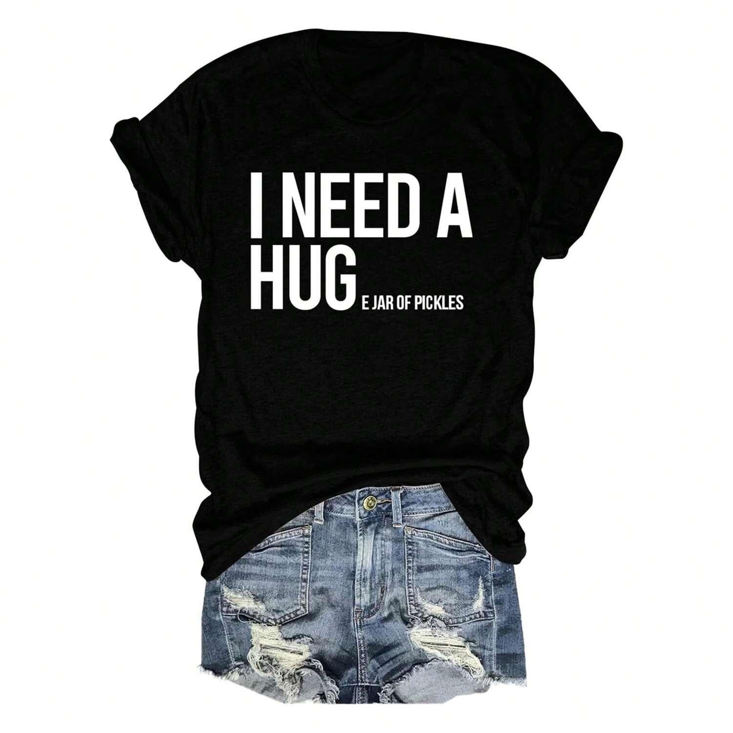 Humorous Pickle Shirt Expressing Need For A Large Jar Of Pickles Fun Graphic Tee Crewneck Comfortable Cotton Short Sleeve Womens Tee