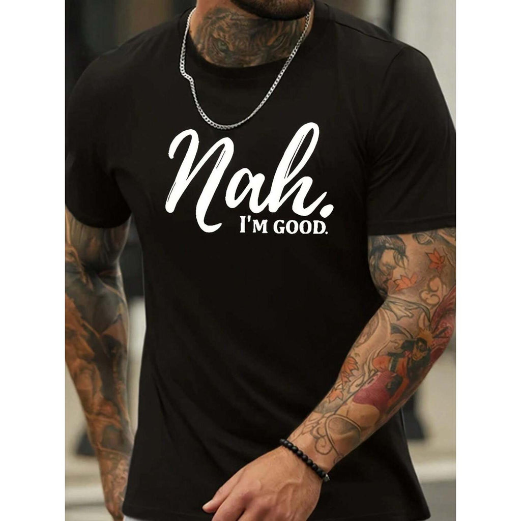Comfortable Casual Short Sleeve Printed T Shirt for Men Perfect for Warm Weather and Summer Breathable Soft and Comfortable Cotton Tee