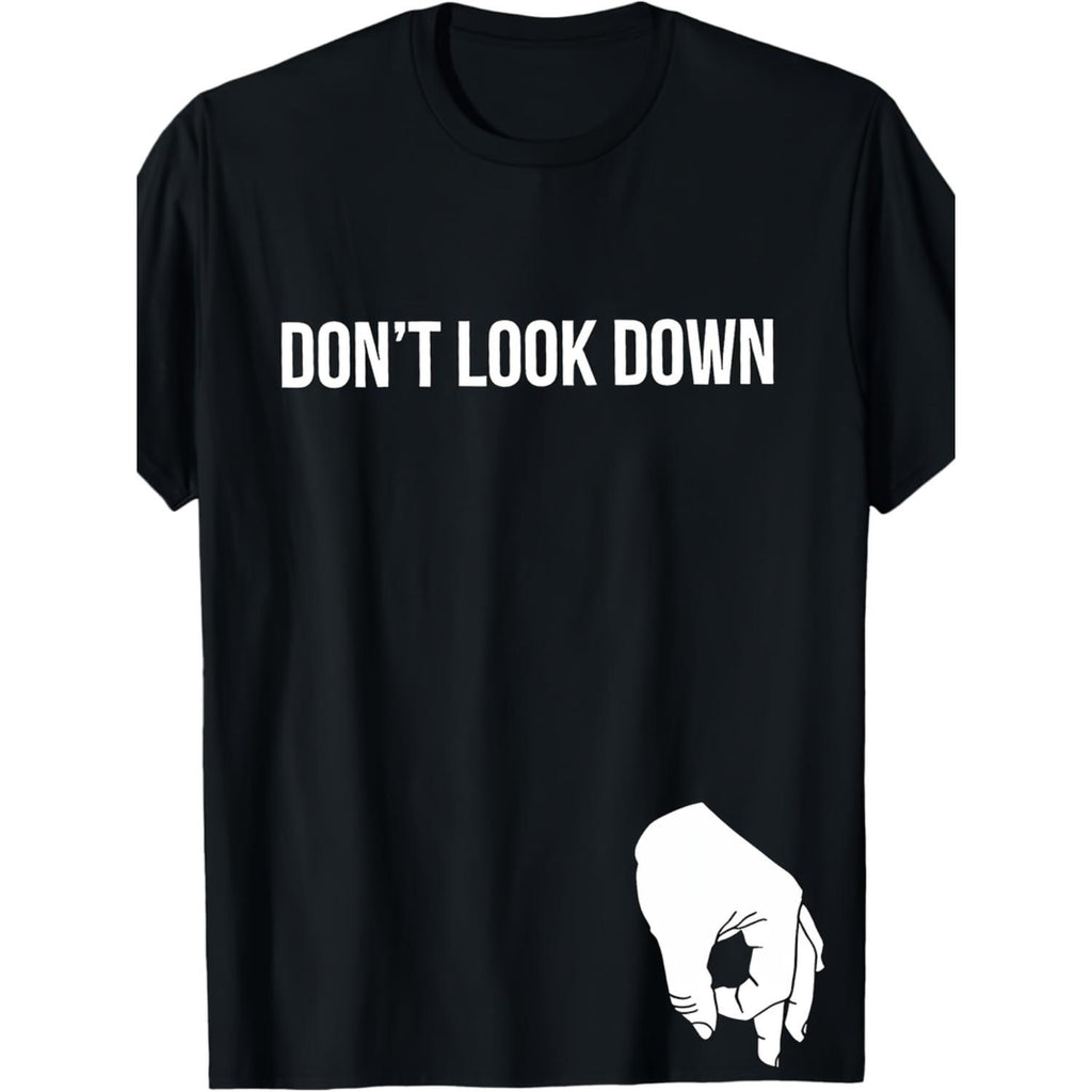 Fully Made in US Unique Mens Dont Look T Shirt with Humorous Circle Game Design