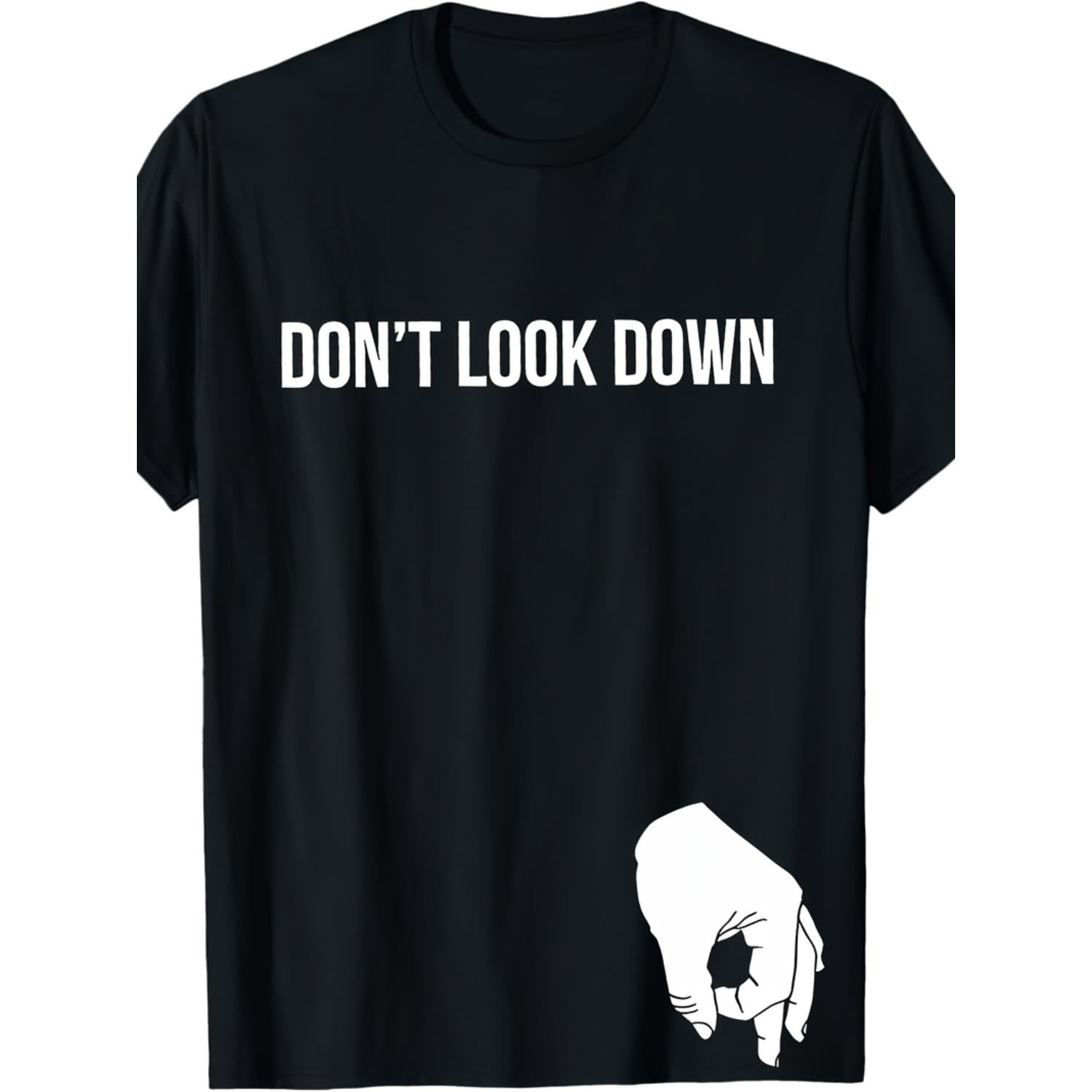 Fully Made in US Unique Mens Dont Look T Shirt with Humorous Circle Game Design