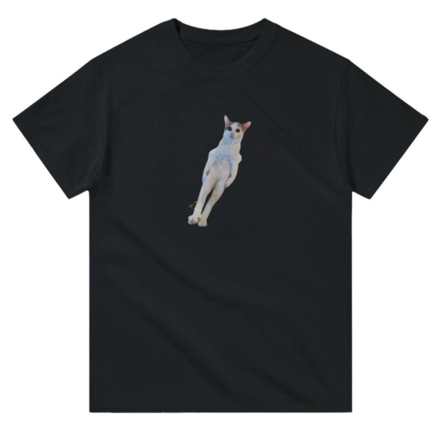 Silly Cat Pose Essential Y2k Graphic Tee Vintage Style Funny Cat Shirt Unisex Cotton Crewneck TShirt Womenswear Streetwear Top