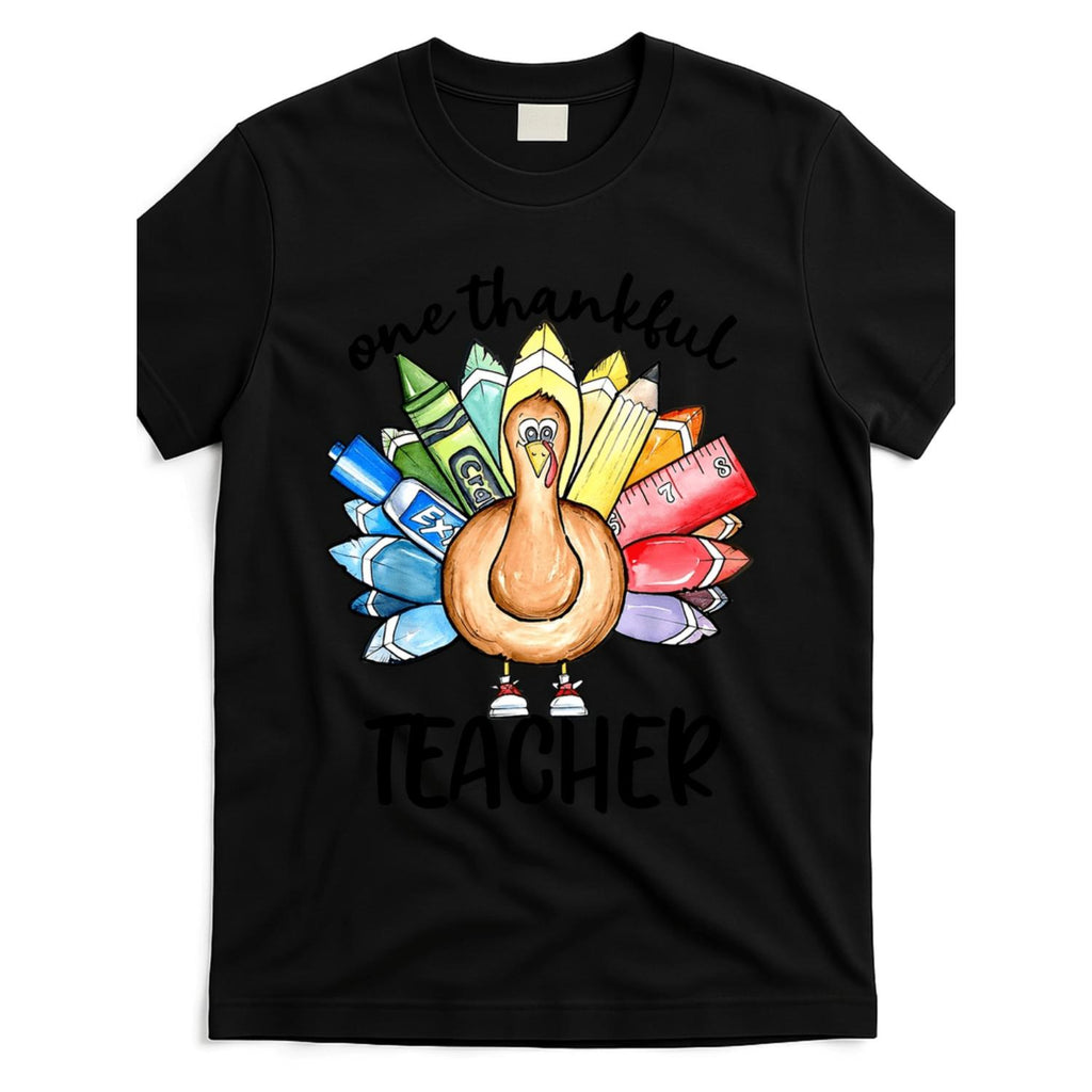 Thankful Teacher Thanksgiving Turkey Cool Design Street Style Womens Cotton Round Neck Tees Shorts Same Gender Sleeve Mens TShirts
