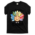 Thankful Teacher Thanksgiving Turkey Cool Design Street Style Womens Cotton Round Neck Tees Shorts Same Gender Sleeve Mens TShirts