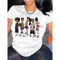Womens Casual Cartoon Culture Graphic Tee Short Sleeve Crew Neck Polyester Machine Washable Spring Summer Top