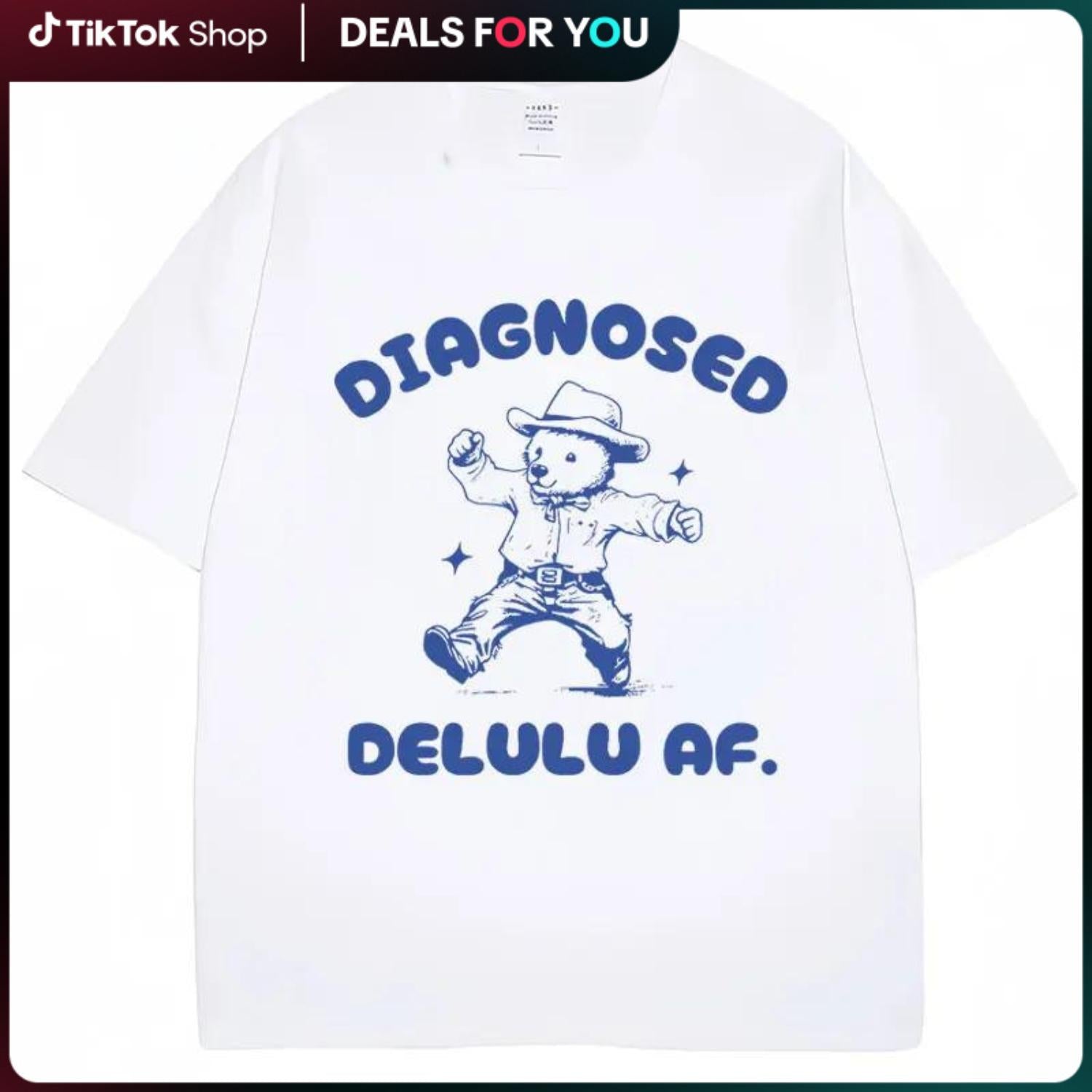 Humorous Delusional Bear Meme T Shirt Unisex Oversized Casual Cotton Summer Streetwear