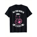 All You Need Is Love And A Cat Humorous Cat T Shirt And Bird Watching Gift For Birders Men Dad Versatile Casual Classic Cotton T Shirts