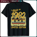 Humorous Made in 1982 Limited Edition Forty Two Years Of Excellence Oversized Cotton T Shirt Summer Birthday Gift for Men