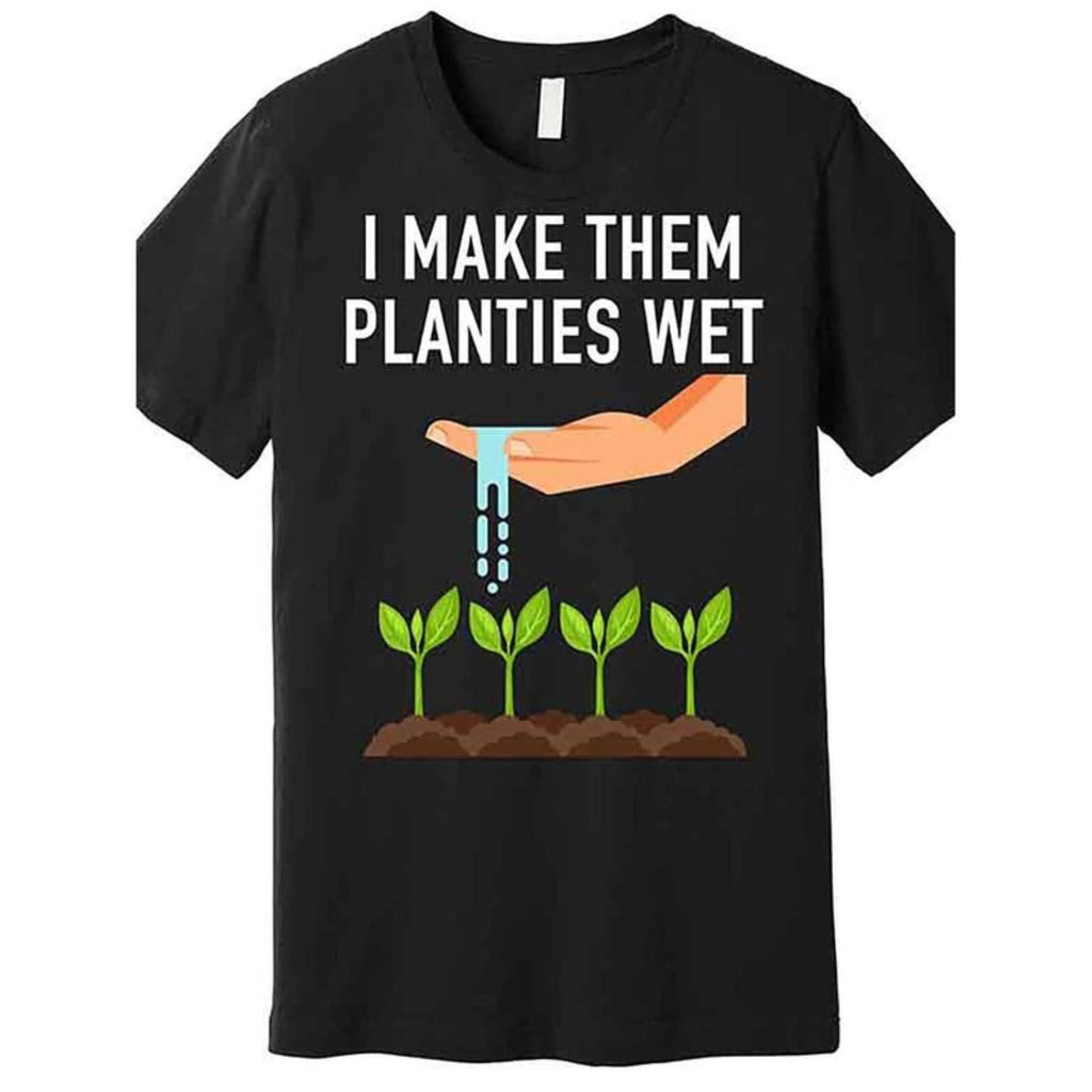 Mens Short Sleeve Graphic T Shirt Collection Featuring Playful Wet Plant Design In Black