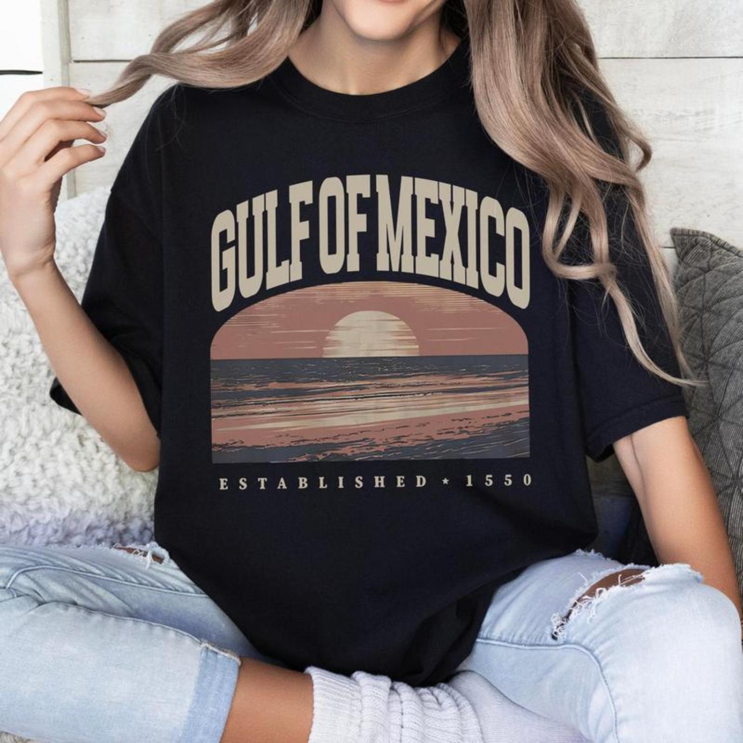 Gulf of Mexico Coastal Shirt Featuring Mexico Beach Design Ideal Gift for Texas Alabama Mississippi and Florida Beach Lovers