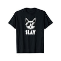 Humorous Cat Graphic Tee Cotton T Shirt for Men Casual Round Neck Short Sleeve All Season Comfort Knit Fabric Shirt