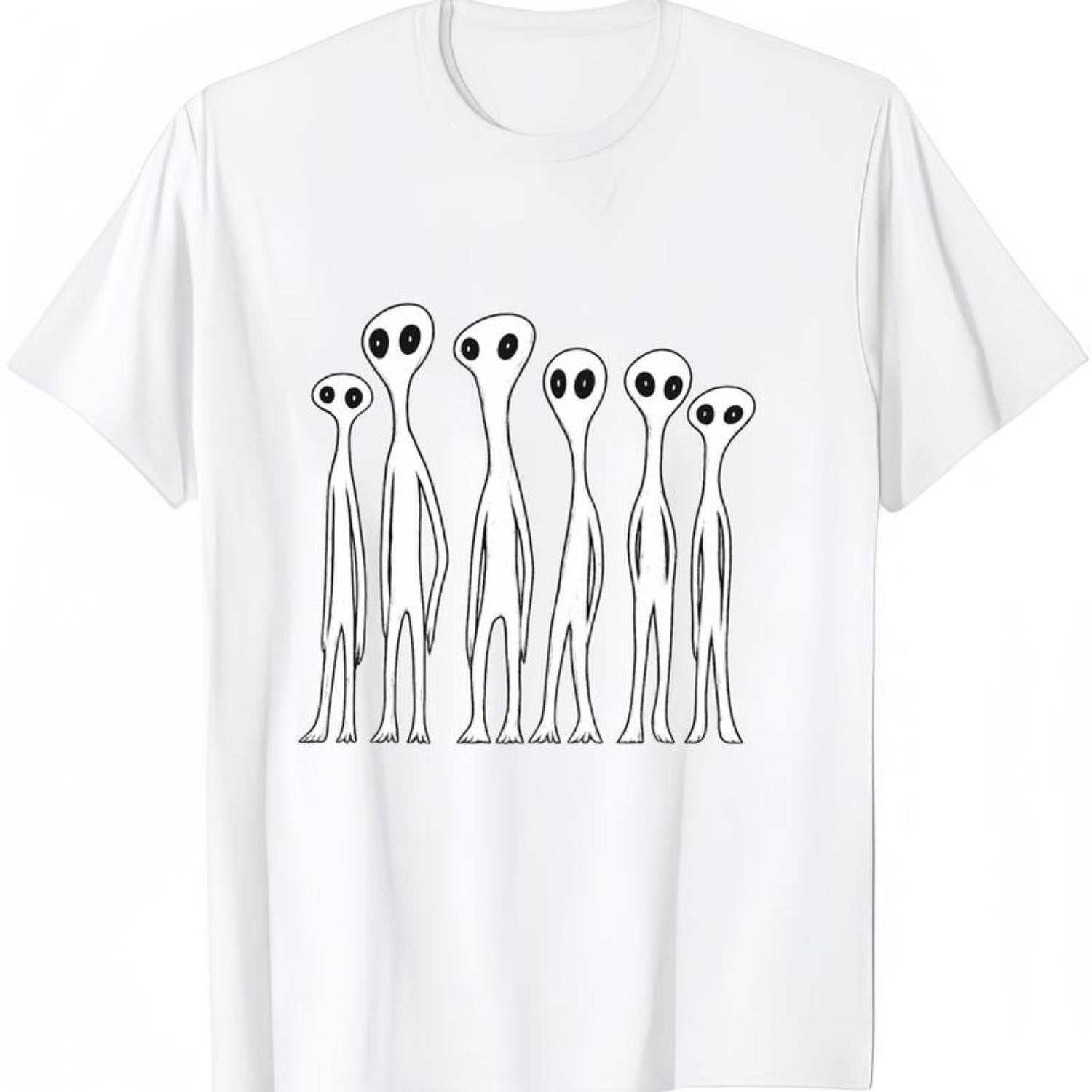 Stylish Cotton Graphic T Shirts Featuring Alien Invasion Theme Cool Alien Tee Praise the Lord Men Gift Casual Streetwear Mens Fashion