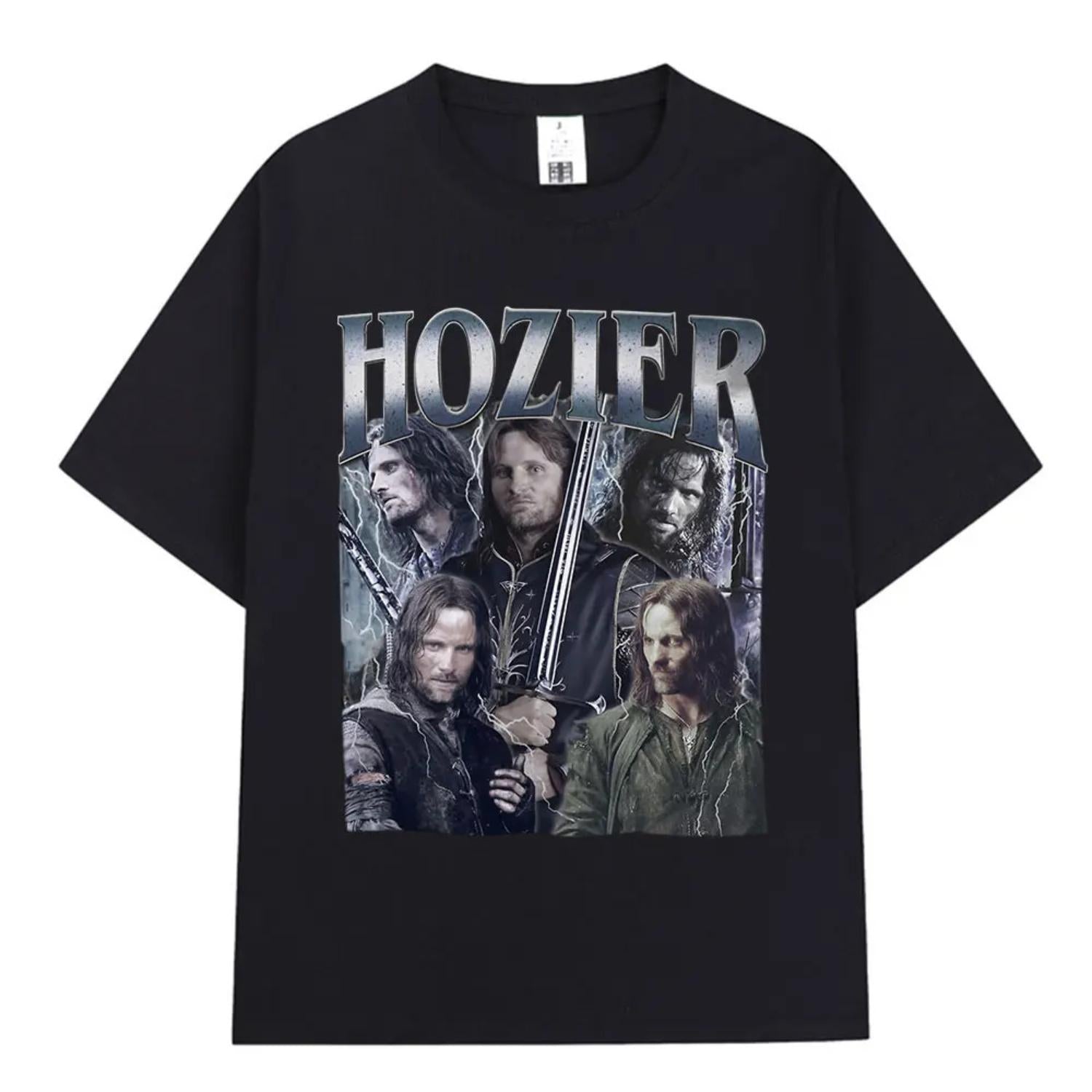 Hozier Funny Meme Aragorn Graphic Tee For Men Hip Hop Harajuku Retro Short Sleeve Casual 100 Percent Cotton Oversized T Shirt