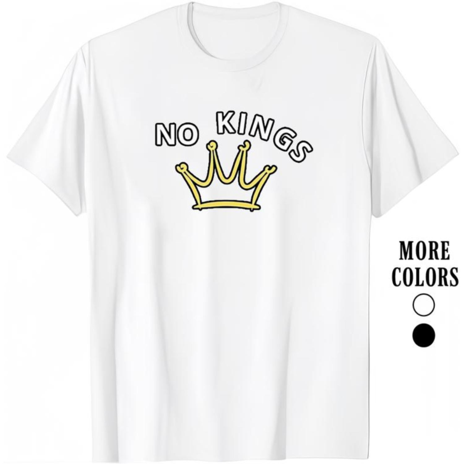 Unisex Cotton Graphic Tees Featuring No Kings In America Design Casual Streetwear Tops For Men And Gifts