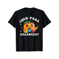 Mens Cotton Relaxed Fit Graphic TShirt Featuring Halloween Pumpkin And Spanish Text Print Black Casual Tee For Everyday Wear And Themed Parties Machine Washable