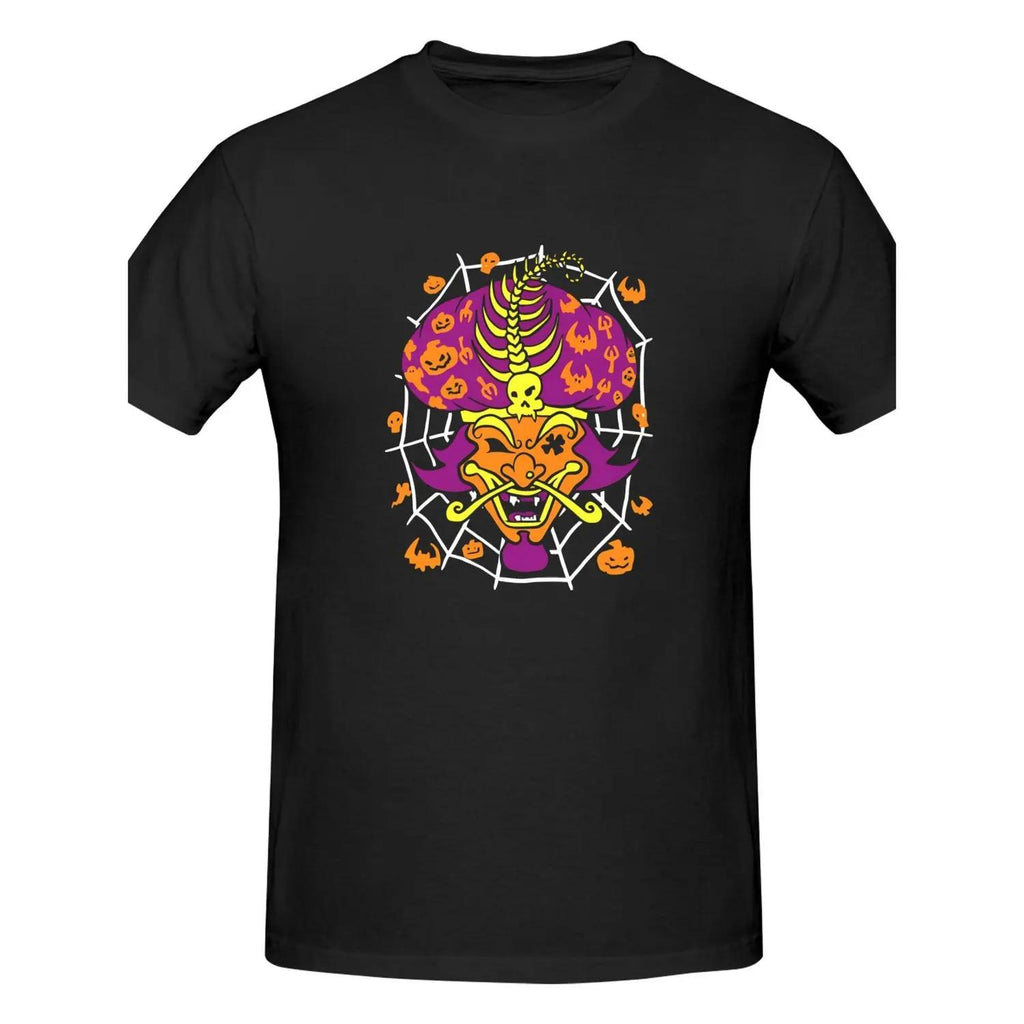 Halloween Skull And Spider Web Graphic T Shirt Made Of 100 Percent Cotton Casual All Match For Men